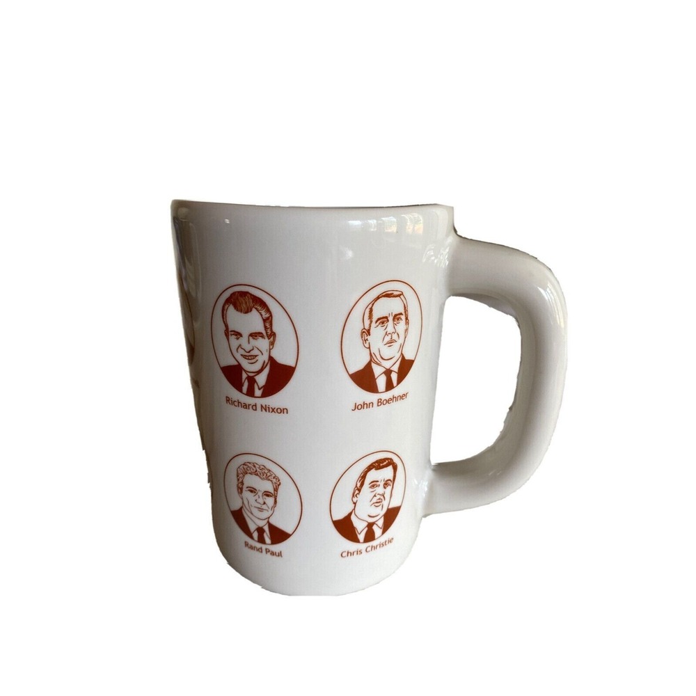Fishs Eddy Republican Politicians Leaders 12 oz Coffee Cup Diner Mug Ceramic